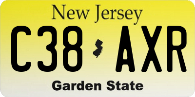 NJ license plate C38AXR