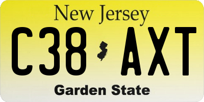 NJ license plate C38AXT