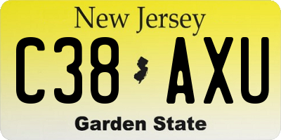 NJ license plate C38AXU