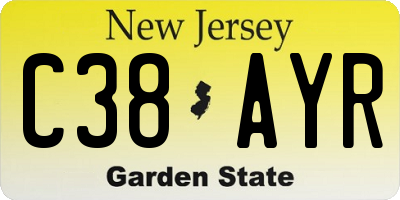 NJ license plate C38AYR