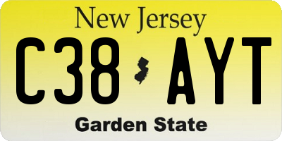 NJ license plate C38AYT
