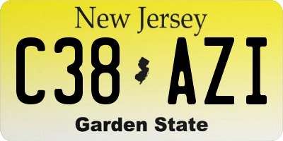 NJ license plate C38AZI