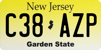 NJ license plate C38AZP