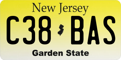 NJ license plate C38BAS