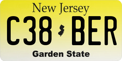 NJ license plate C38BER