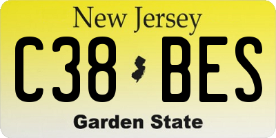 NJ license plate C38BES