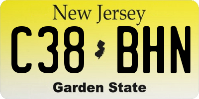 NJ license plate C38BHN