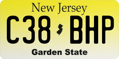 NJ license plate C38BHP