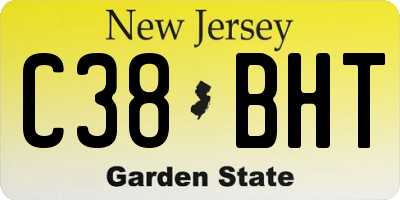 NJ license plate C38BHT