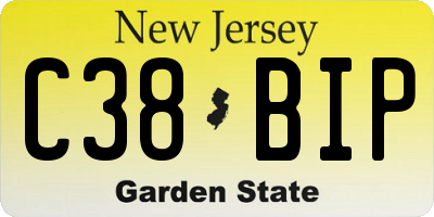 NJ license plate C38BIP