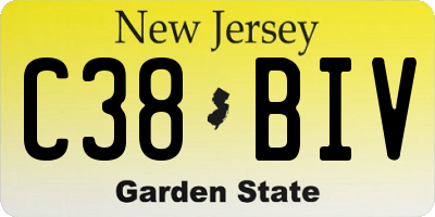 NJ license plate C38BIV