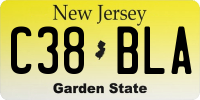 NJ license plate C38BLA