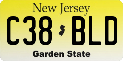 NJ license plate C38BLD