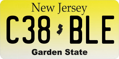 NJ license plate C38BLE