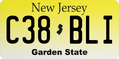 NJ license plate C38BLI