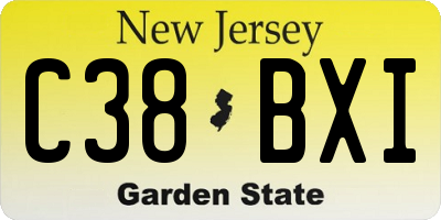 NJ license plate C38BXI