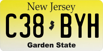 NJ license plate C38BYH