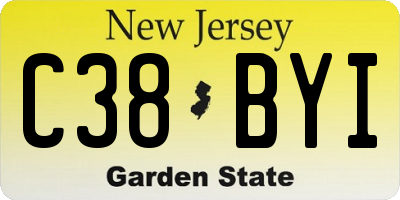 NJ license plate C38BYI