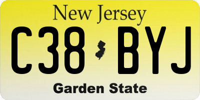 NJ license plate C38BYJ