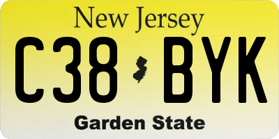 NJ license plate C38BYK
