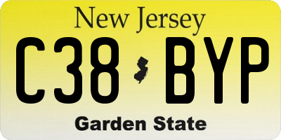 NJ license plate C38BYP