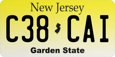 NJ license plate C38CAI