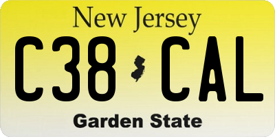 NJ license plate C38CAL
