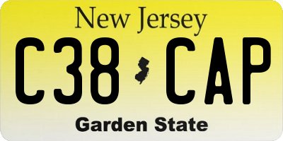 NJ license plate C38CAP