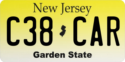 NJ license plate C38CAR