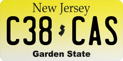 NJ license plate C38CAS