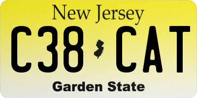 NJ license plate C38CAT