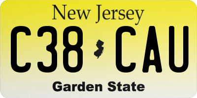 NJ license plate C38CAU