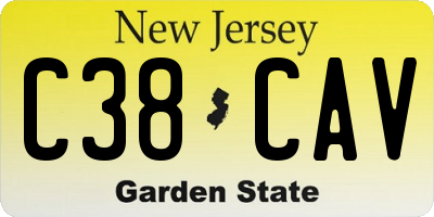 NJ license plate C38CAV