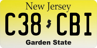 NJ license plate C38CBI