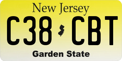 NJ license plate C38CBT