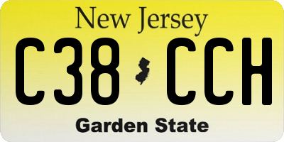NJ license plate C38CCH
