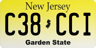 NJ license plate C38CCI