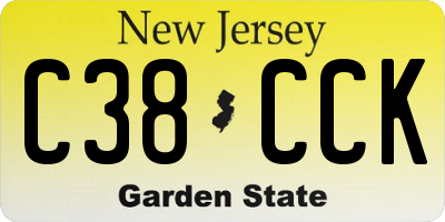 NJ license plate C38CCK