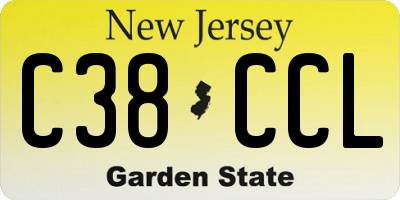 NJ license plate C38CCL