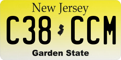 NJ license plate C38CCM