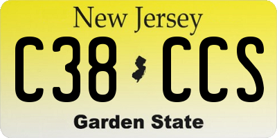 NJ license plate C38CCS