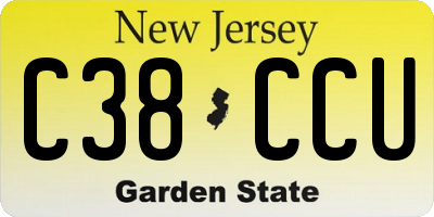 NJ license plate C38CCU