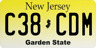 NJ license plate C38CDM