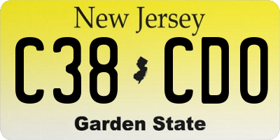 NJ license plate C38CDO