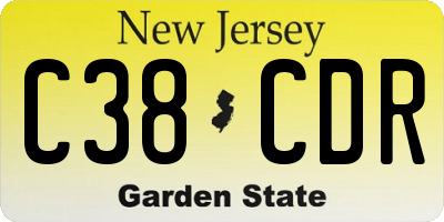 NJ license plate C38CDR