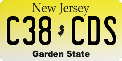 NJ license plate C38CDS
