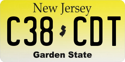 NJ license plate C38CDT