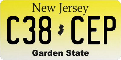 NJ license plate C38CEP