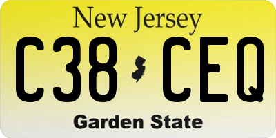 NJ license plate C38CEQ