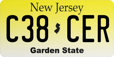 NJ license plate C38CER
